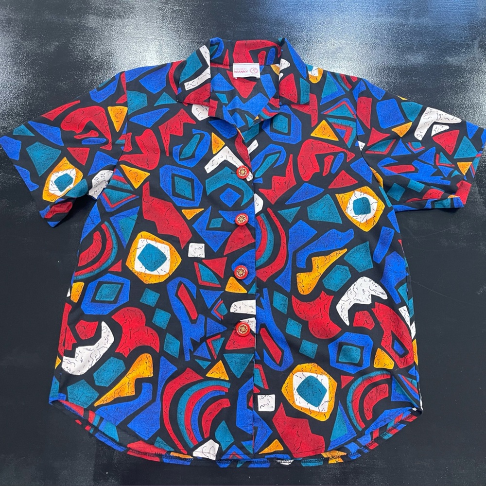 Colorful Geometric made in USA Button-Up Shirt